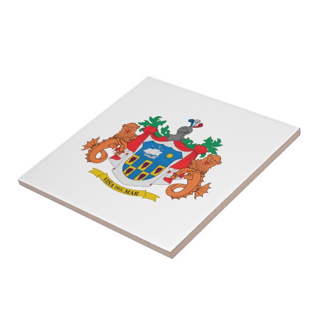 Viña del Mar coat of arms, Chile Ceramic Tile (Side)