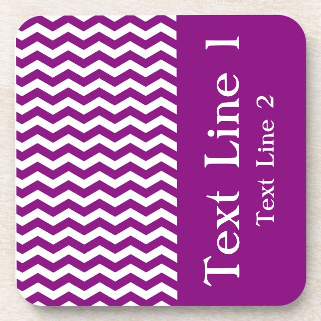 Vina Del Mar Purple Wave Chevron customisable Coaster (Front)