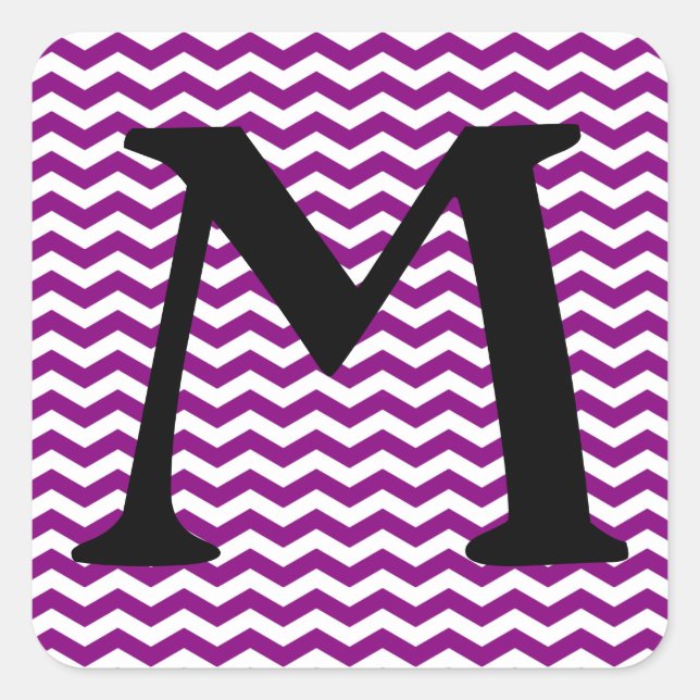 Vina Del Mar Purple Wave Chevron Square Sticker (Front)