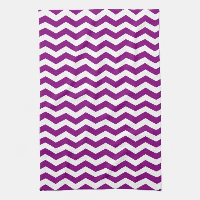 Vina Del Mar Purple Wave Chevron Tea Towel (Vertical)