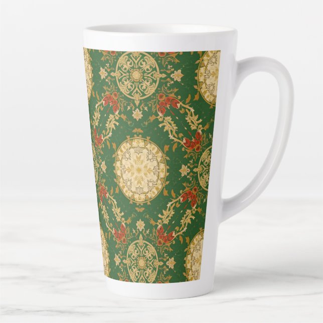 Vinage Christmas Pattern - Latte Mug (Right)