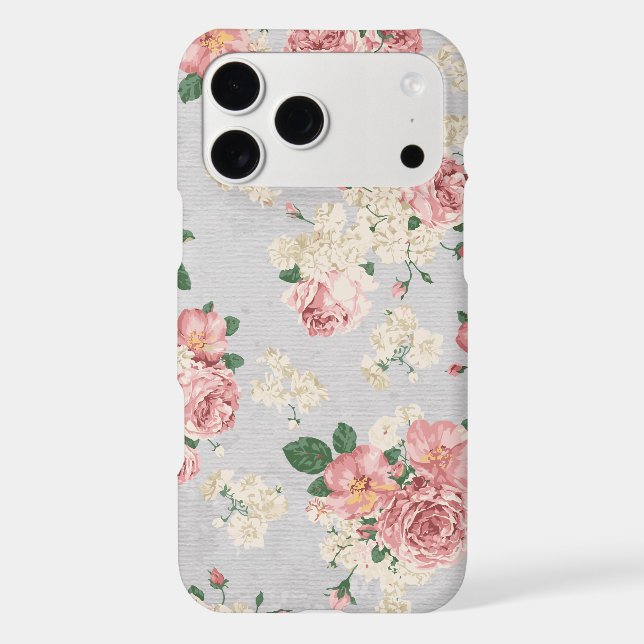 Vinage Floral Pattern Grey Texture (Back)