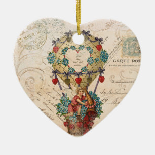 Vinage French Valentine heart ornament