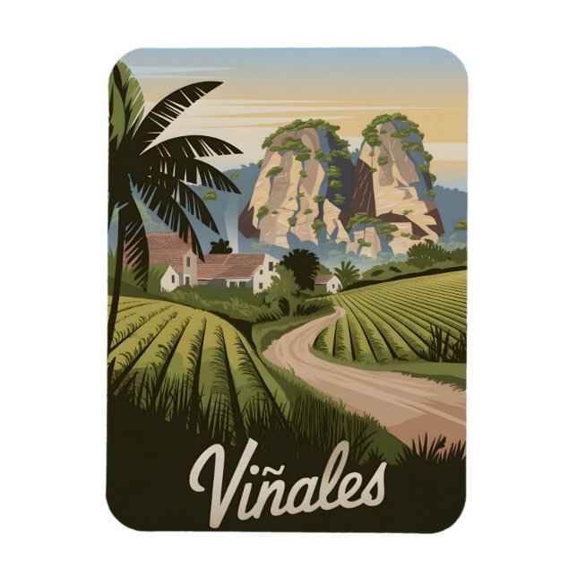 Viñales Cuba Vintage Magnet (Vertical)