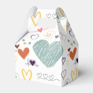 vinatage colours heart pattern favour box