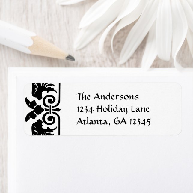 Vinatge Art Nouveau Swirl Shipping Labels (Insitu)