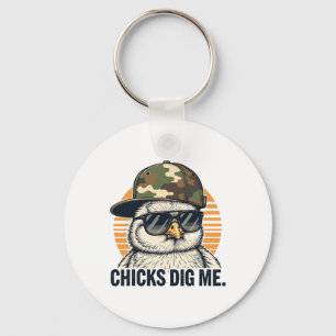 Vinatge Chicks Dig Me Easter Camo Toddler Boys Fun Key Ring