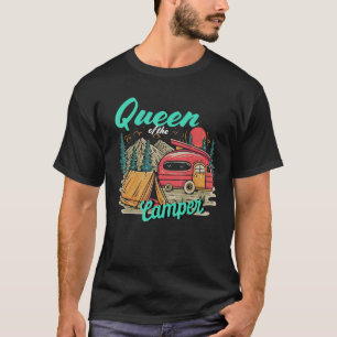 Vinatge Distressed Camping Queen Caravan Camping T-Shirt