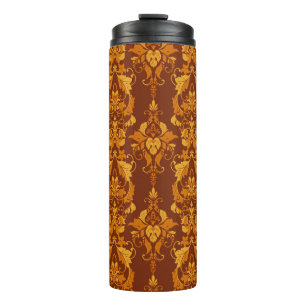 Vinatge ornate damask seamless pattern thermal tumbler