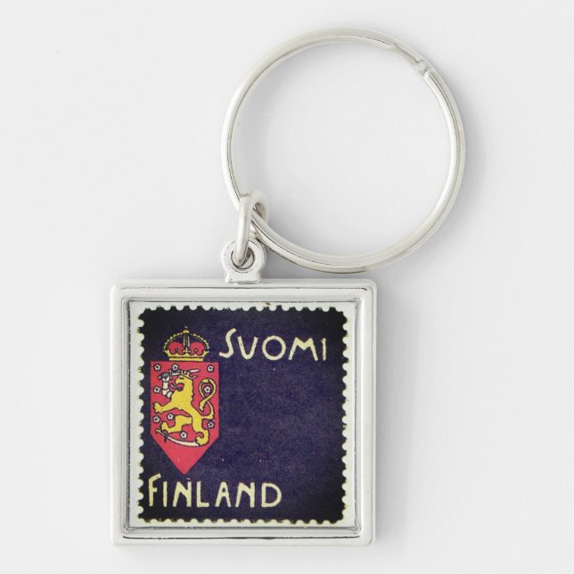 Vinatge stamp - Finland Key Ring (Front)