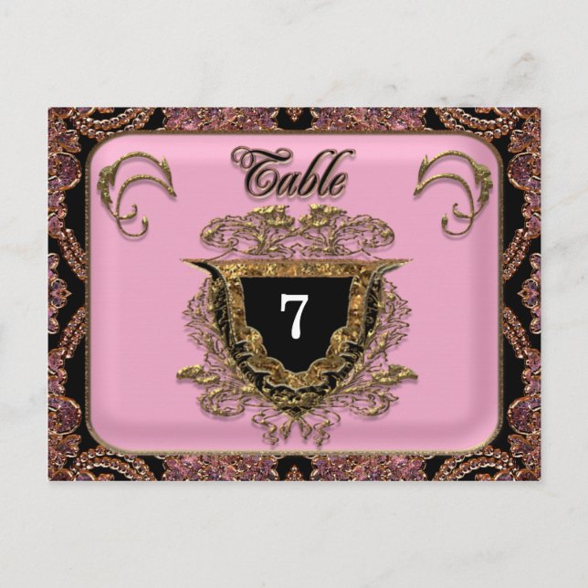 Vinault  Victorian Wedding table number card (Front)