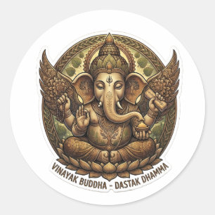 Vinayak Dhamma and Katiya Art Round Sticker