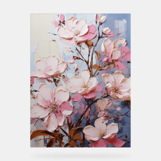 Vinca - Impasto Floral Acrylic Sign