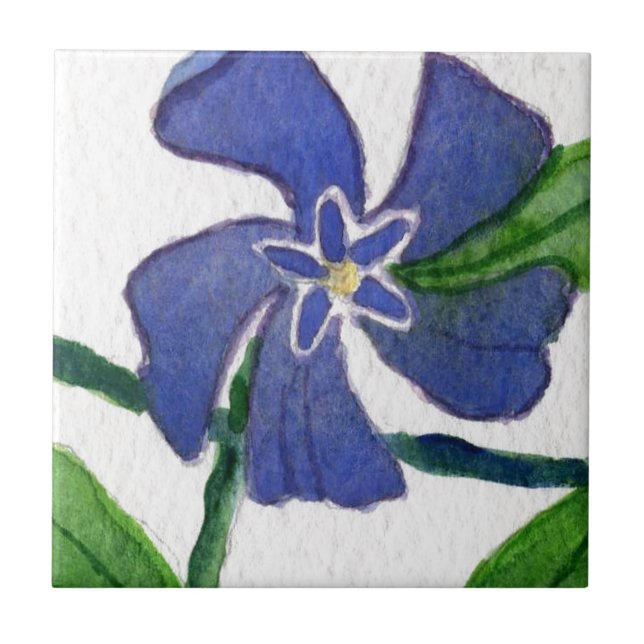 "Vinca Vine" Kitchen Garden Ceramic Tile (Front)
