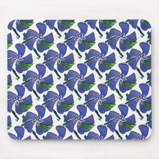 "Vinca Vine" Tiled Pattern Floral Mousepad (Front)