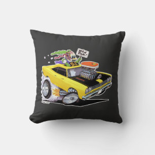 Vince Crain BIRD FINK 1969 yellow muscle car Cushion