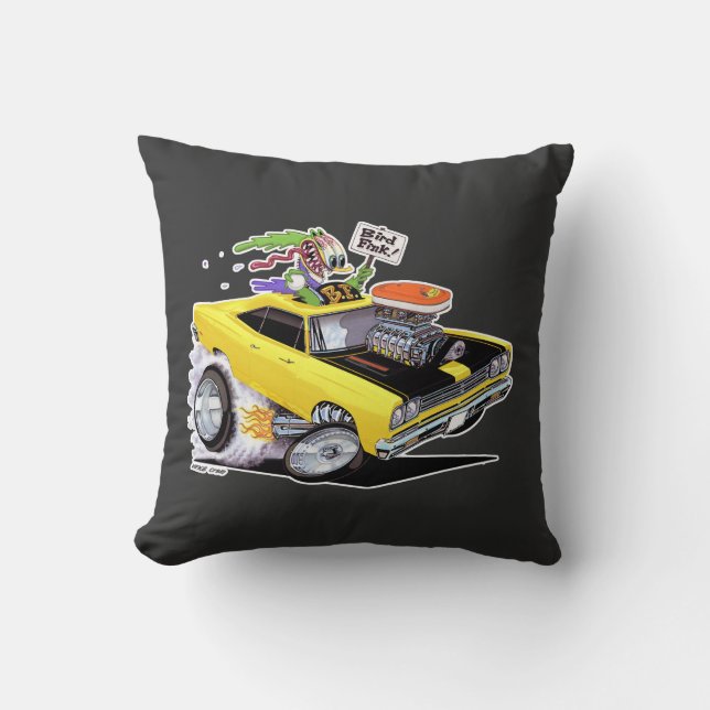 Vince Crain BIRD FINK 1969 yellow muscle car Cushion (Front)