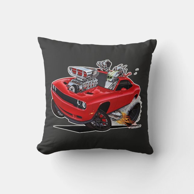 Vince Crains High Octane Art, Red hot Hell Cat Cushion (Front)