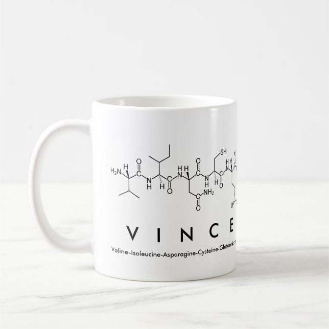 Vince peptide name mug (Left)