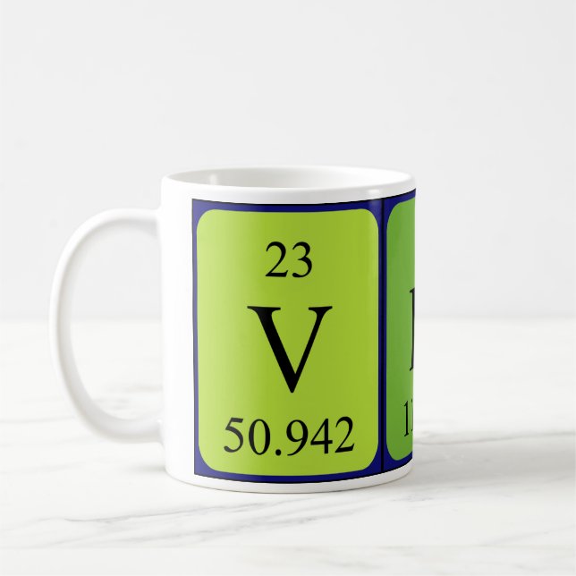 Vince periodic table name mug (Left)