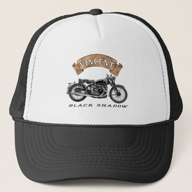 Vincent Black Shadow motorcycle Trucker Hat (Front)