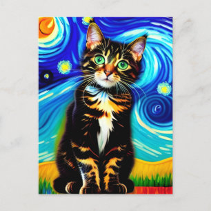 Vincent Cat Gogh Postcard