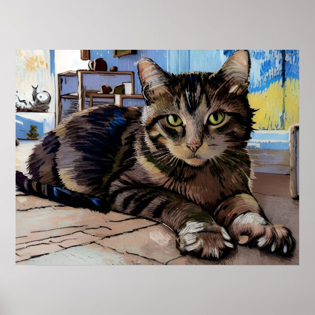 Vincent Cat Gogh Poster (Front)