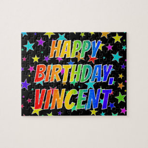 "VINCENT" First Name, Fun "HAPPY BIRTHDAY" Jigsaw Puzzle