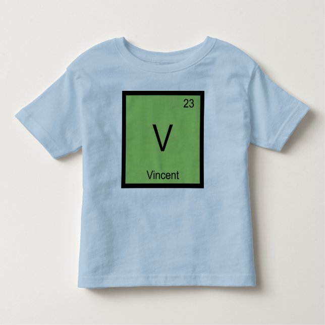 Vincent Name Chemistry Element Periodic Table Toddler T-Shirt (Front)