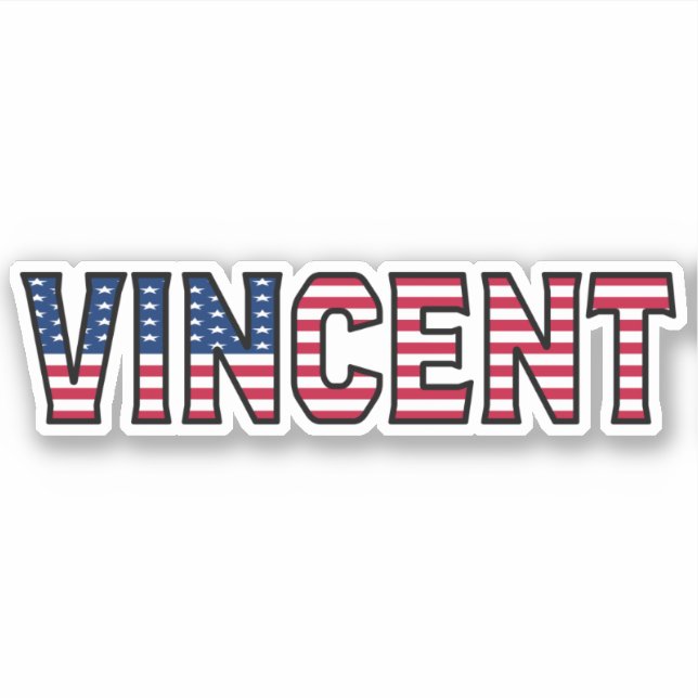 Vincent Name First Name USA Sticker Sticker Set (Front)