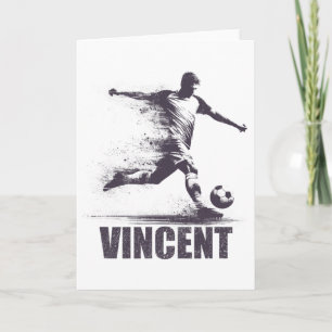 Vincent Soccer Boys Personalized First Name Vincen Card