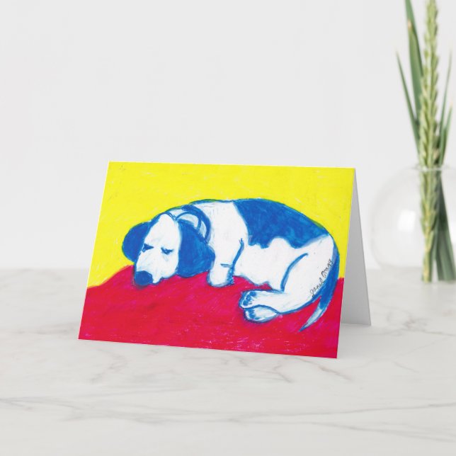 Vincent the Dog in Primary Colours Holiday Card (Front)