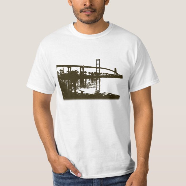 Vincent Thomas Bridge in Brown T-Shirt (Front)