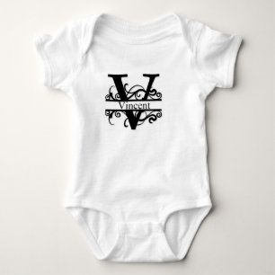 Vincent V Monogram Baby Bodysuit