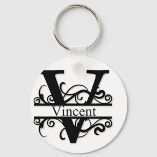 Vincent V Monogram Key Ring