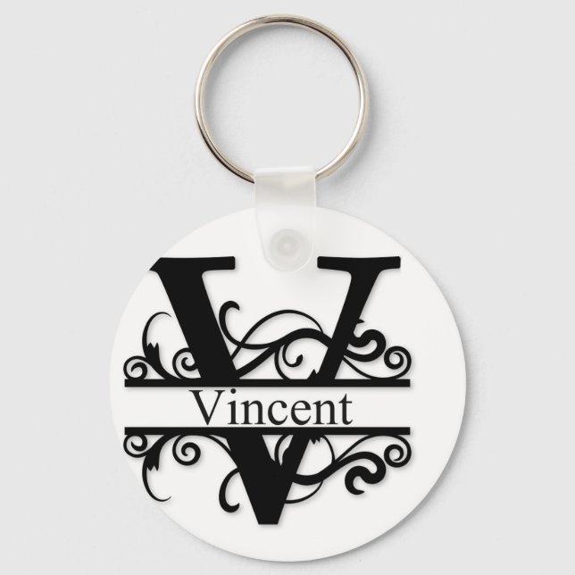 Vincent V Monogram Key Ring (Front)
