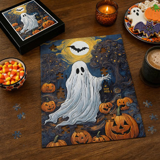 Vincent van Ghost Spooky Night Halloween Jigsaw Puzzle