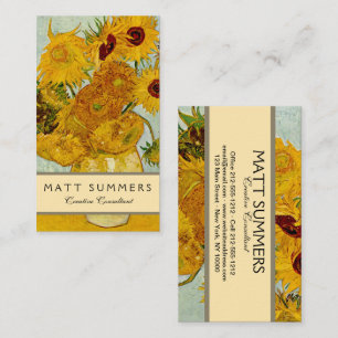 Vincent Van Gogh 12 Sunflowers Impressionist Business Card