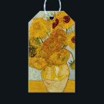 Vincent Van Gogh 12 Sunflowers Impressionist Gift Tags<br><div class="desc">Vincent Van Gogh's Vase with 12 Sunflowers is one of Van Gogh's famous Sunflower series. This painting of sunflowers is part of Van Gogh's second set of beautiful impressionist sunflower paintings, which he created in 1888. The sunflowers are yellow against a background of light blue. As in all of Van...</div>