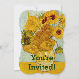 Vincent Van Gogh 12 Sunflowers Impressionist Invitation