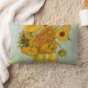 Vincent Van Gogh 12 Sunflowers Impressionist Lumbar Cushion