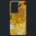 Vincent Van Gogh 12 Sunflowers Impressionist Samsung Galaxy Case<br><div class="desc">Vincent Van Gogh's Vase with 12 Sunflowers is one of Van Gogh's famous Sunflower series. This painting of sunflowers is part of Van Gogh's second set of beautiful impressionist sunflower paintings, which he created in 1888. The sunflowers are yellow against a background of light blue. As in all of Van...</div>