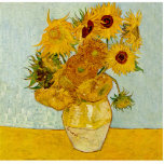 Vincent Van Gogh 12 Sunflowers Impressionist Standing Photo Sculpture<br><div class="desc">Vincent Van Gogh's Vase with 12 Sunflowers is one of Van Gogh's famous Sunflower series. This painting of sunflowers is part of Van Gogh's second set of beautiful impressionist sunflower paintings, which he created in 1888. The sunflowers are yellow against a background of light blue. As in all of Van...</div>