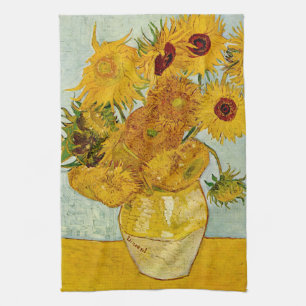 Vincent Van Gogh 12 Sunflowers Impressionist Tea Towel