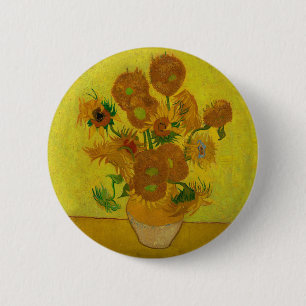 Vincent Van Gogh 15 Sunflowers Painting 6 Cm Round Badge