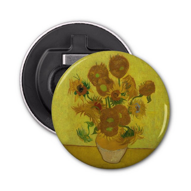 Vincent Van Gogh 15 Sunflowers Painting Bottle Opener (Front)
