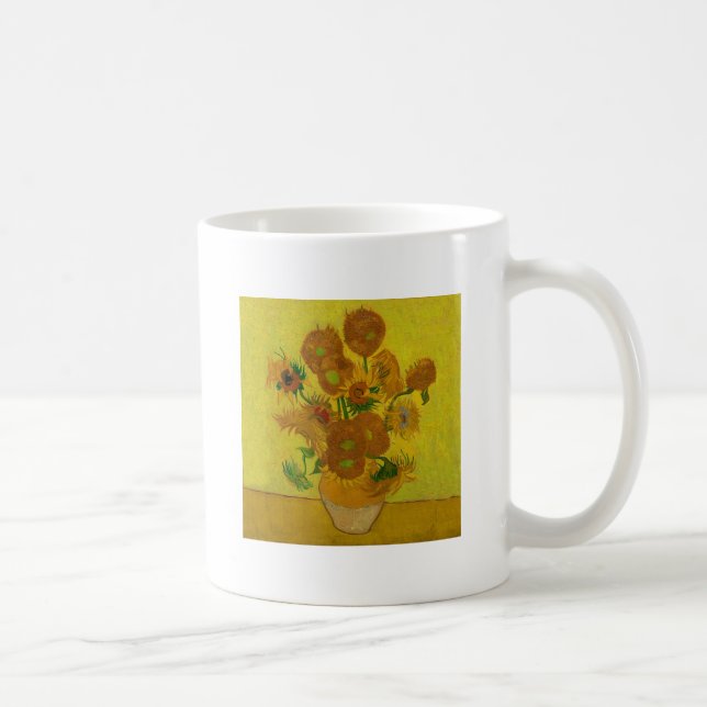Vincent Van Gogh 15 Sunflowers Painting Coffee Mug (Right)
