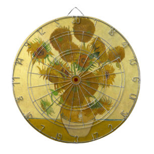 Vincent Van Gogh 15 Sunflowers Painting Dartboard