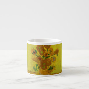 Vincent Van Gogh 15 Sunflowers Painting Espresso Cup