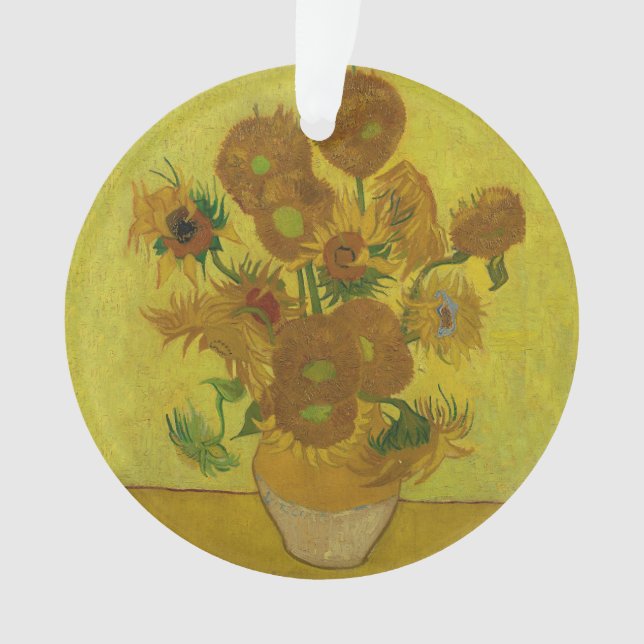 Vincent Van Gogh 15 Sunflowers Painting Ornament (Front)